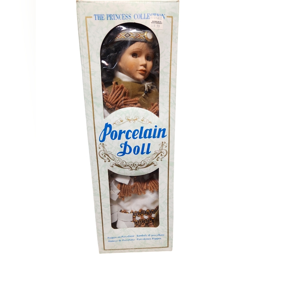 Vintage The Princess Collection Porcelain Doll Indian NEW IN BOX *RARE*